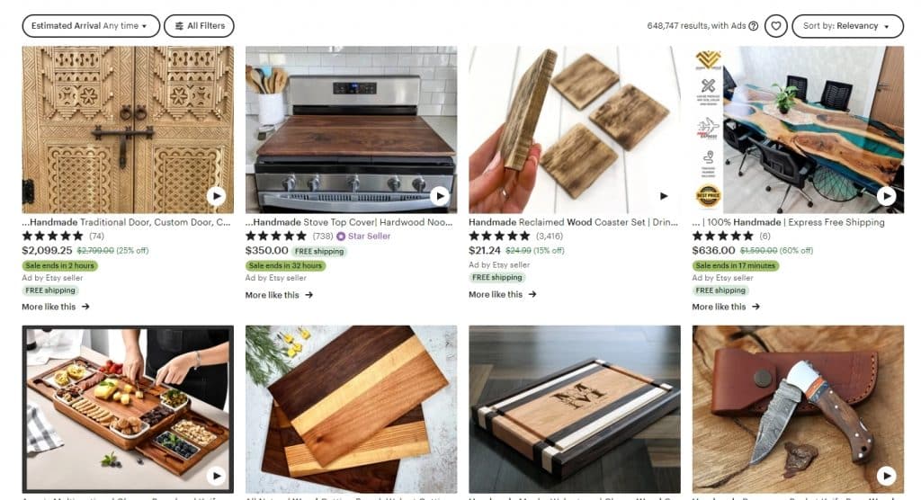 Artículos hechos a mano de madera: ¿Qué tamaño tiene el mercado, cuáles son las tendencias y los listados más populares? - Venta Samurái